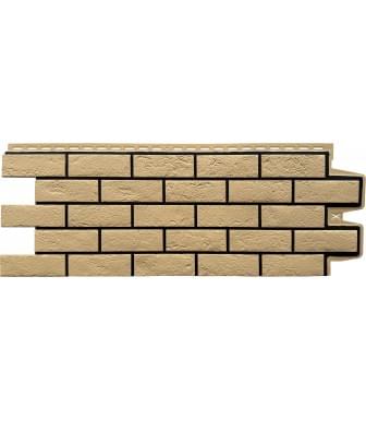 Фасадные панели (Цокольный Сайдинг) Grand Line Кирпич Состаренный DESIGN Песочный, ШОВ RAL 9005